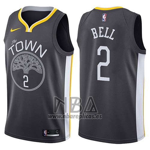 Camiseta Golden State Warriors Jordan Bell NO 2 The Town Statement 2017-18 Negro